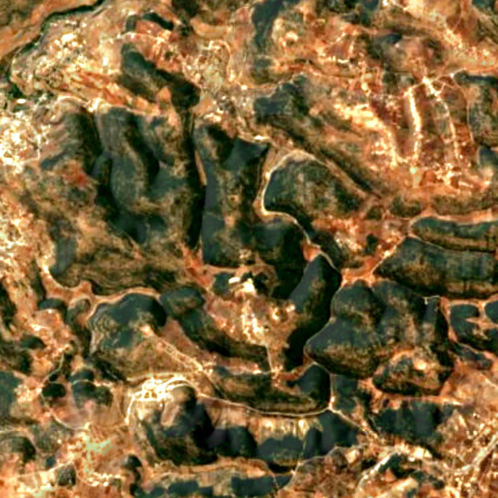 Ajloun Forest Reserve seen from above (Sentinel-2)