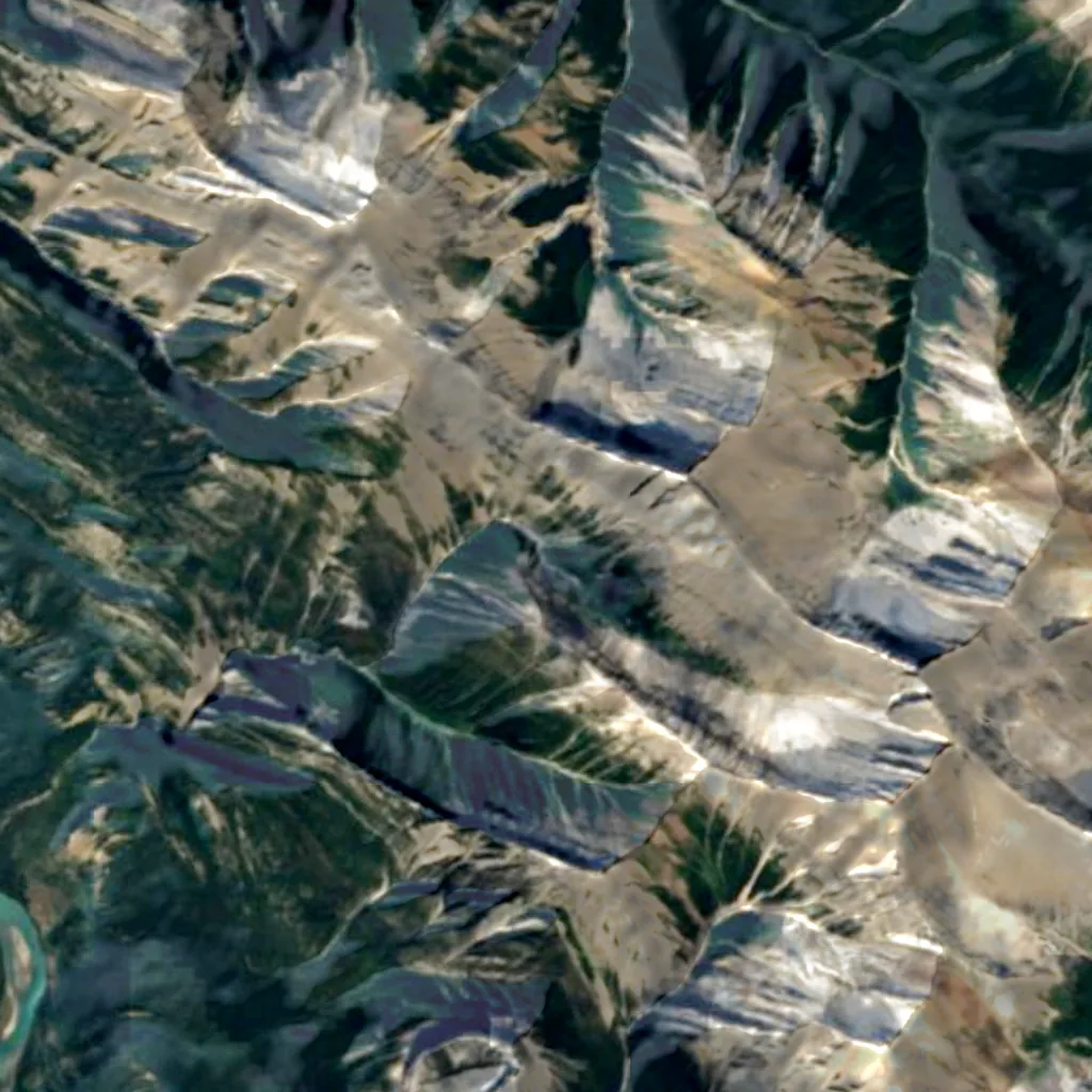 Alberta Mountain forests seen from above (Sentinel-2)