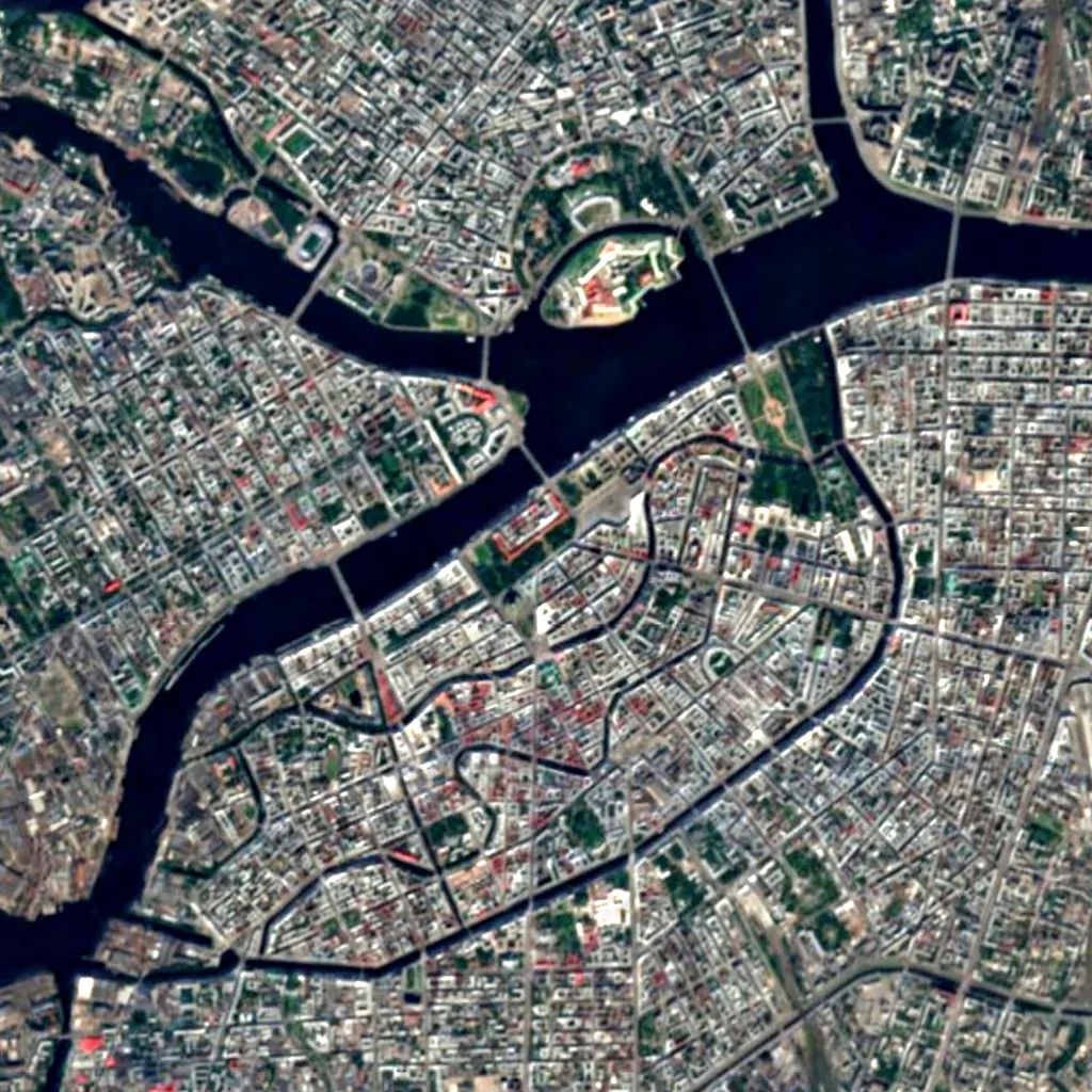 Alexander Garden seen from above (Sentinel-2)