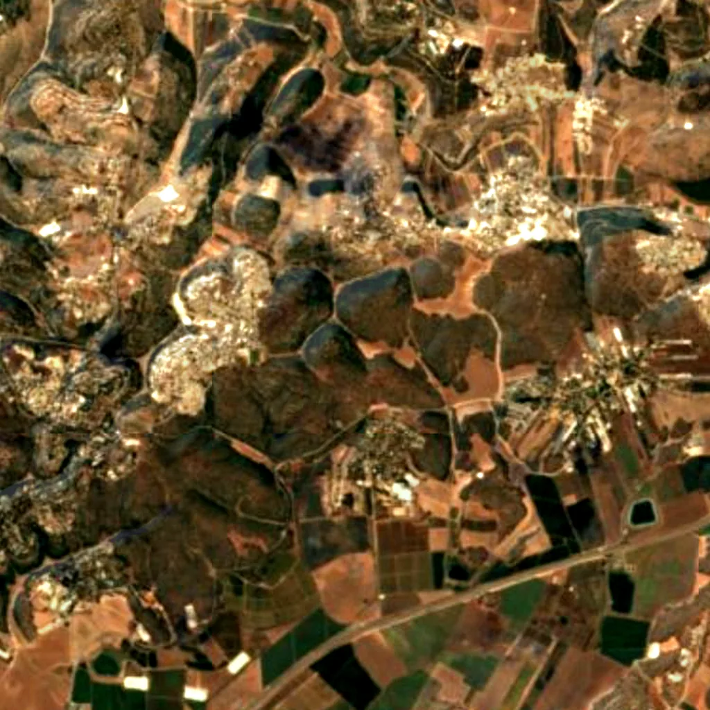Alonei Abba nature reserve seen from above (Sentinel-2)