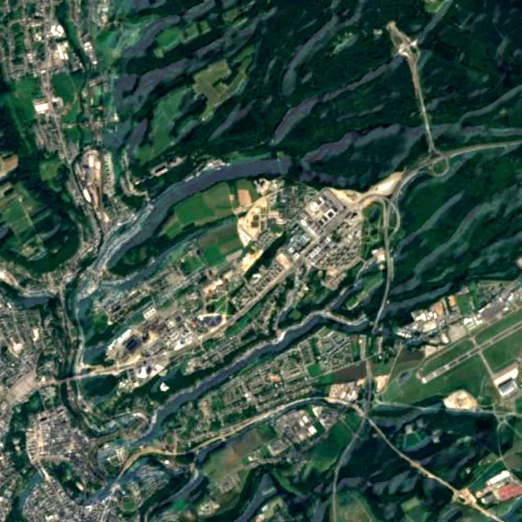 Arboretum Kirchberg seen from above (Sentinel-2)