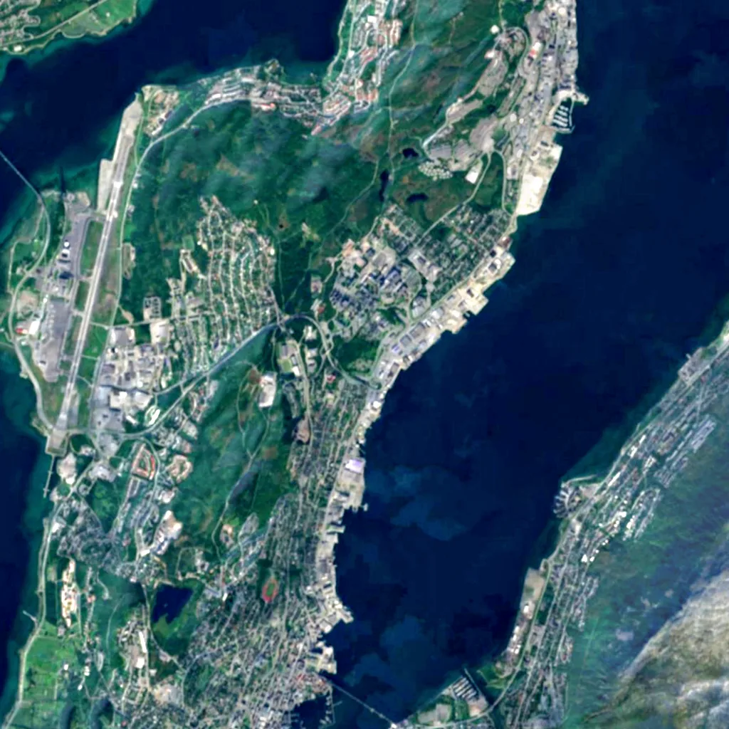 Arctic-alpine Botanic Garden seen from above (Sentinel-2)
