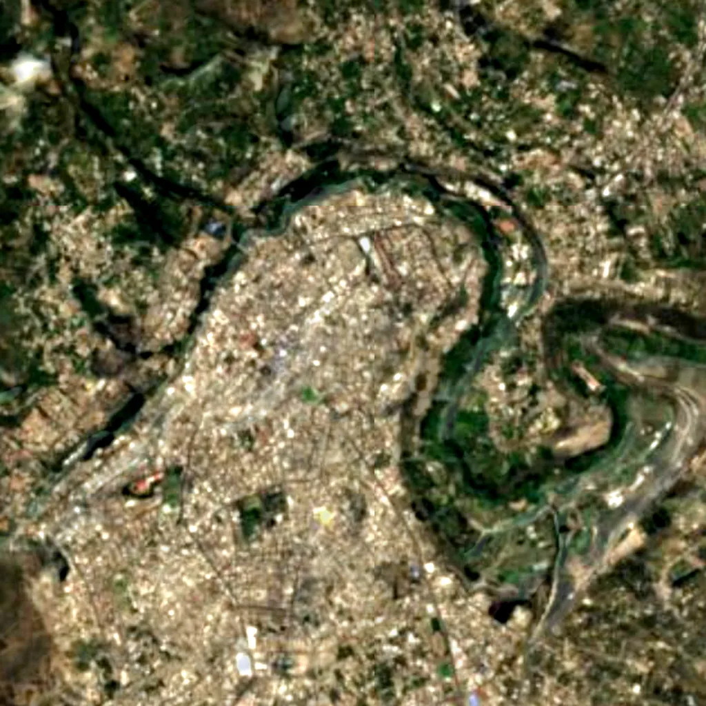 Atocha-La Liria Botanical Garden seen from above (Sentinel-2)
