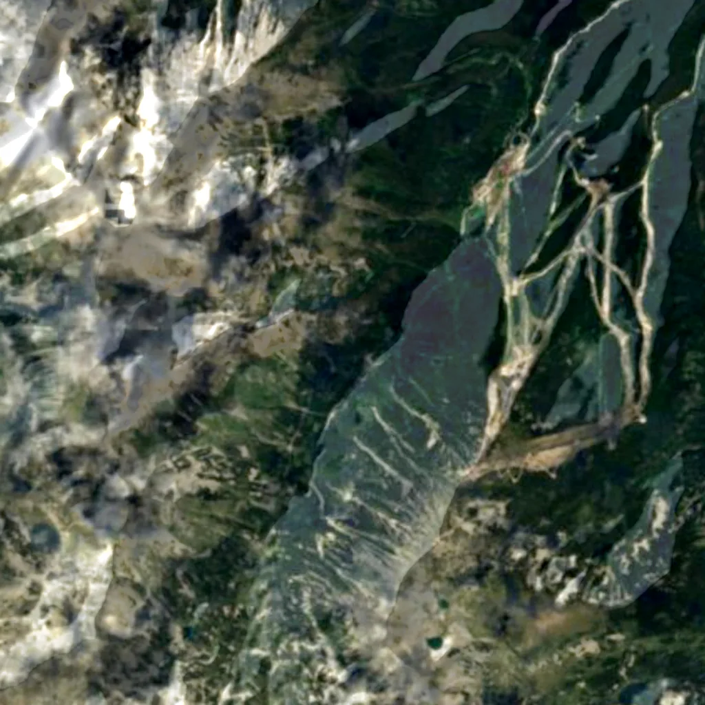 Baikushev's pine seen from above (Sentinel-2)