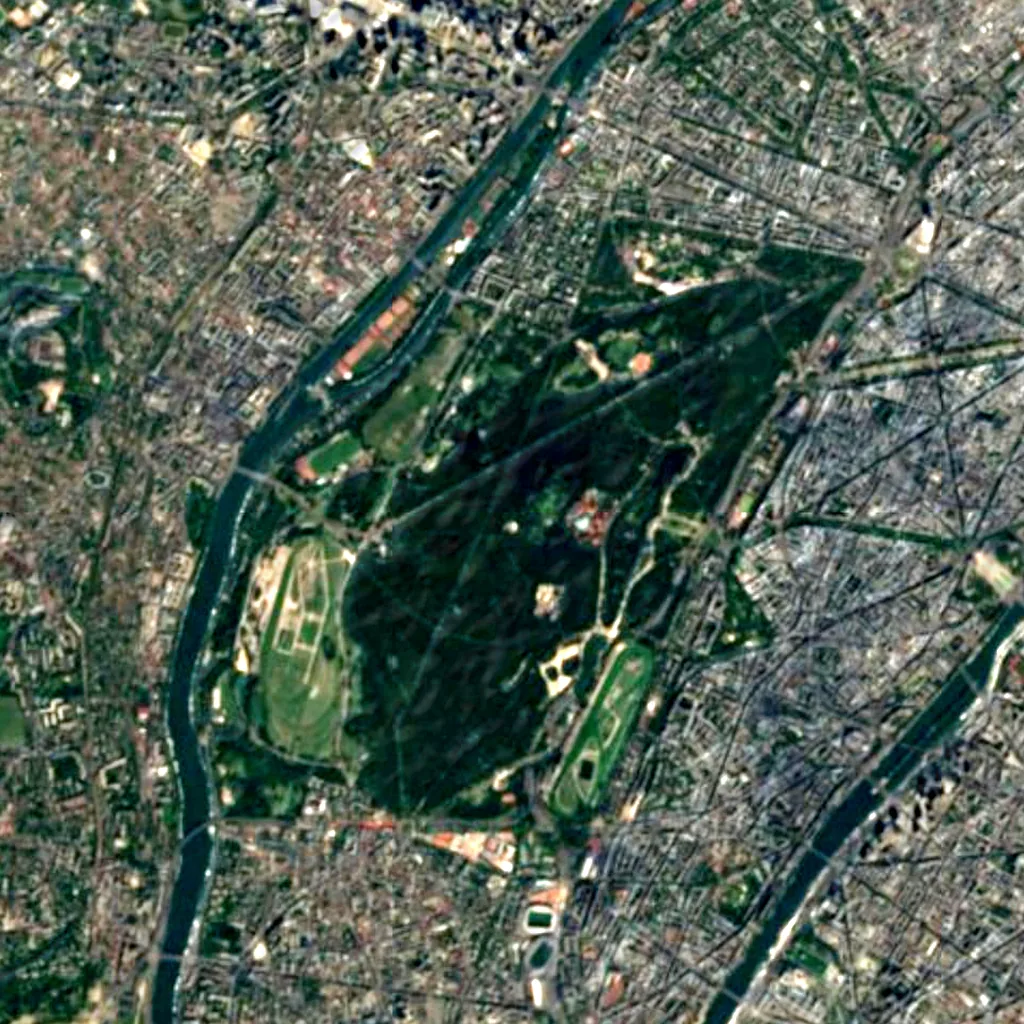 Bois de Boulogne seen from above (Sentinel-2)