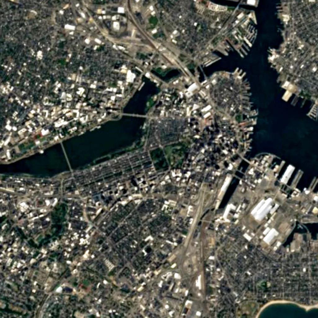 Boston Public Garden seen from above (Sentinel-2)