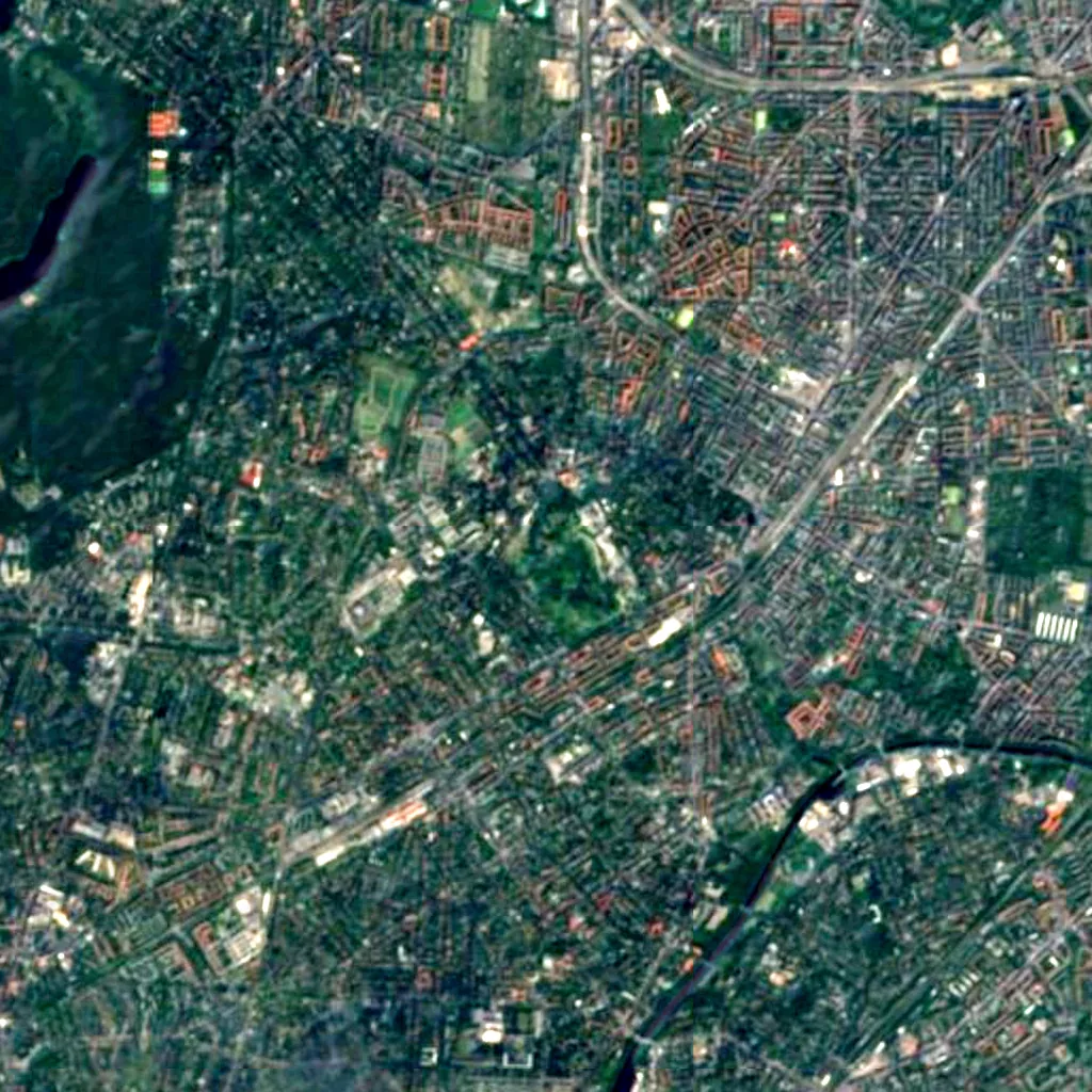 Botanic Garden and Botanical Museum Berlin seen from above (Sentinel-2)