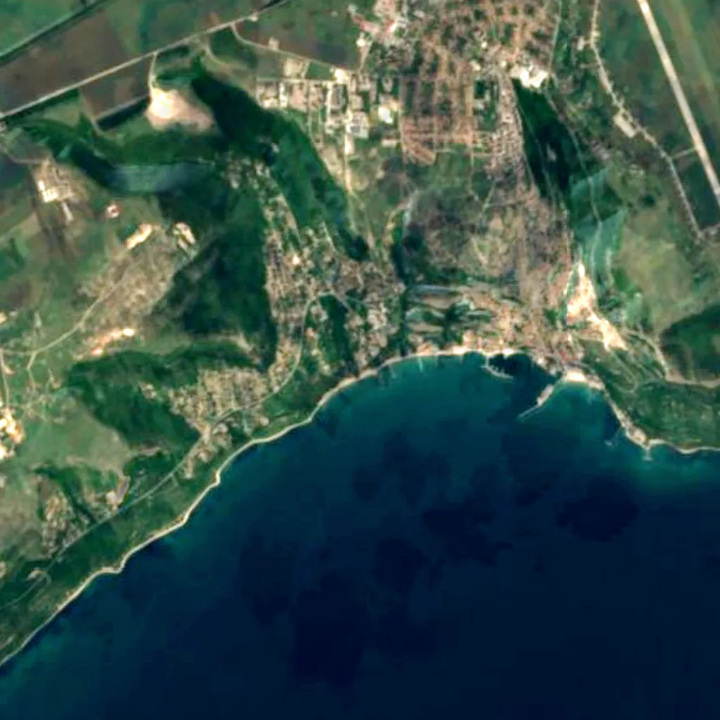 Botanical garden, Balchik seen from above (Sentinel-2)