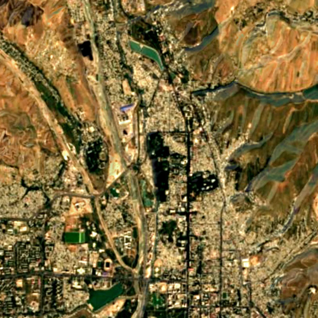 Botanical garden Dushanbe seen from above (Sentinel-2)