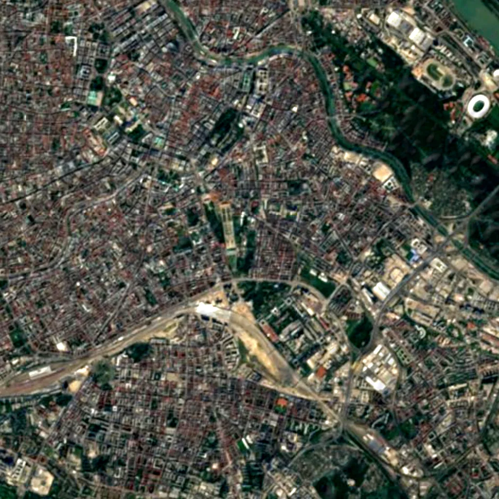 Botanical Garden of the University of Vienna seen from above (Sentinel-2)