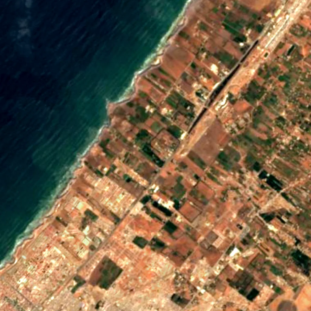 Bouknadel Gardens seen from above (Sentinel-2)