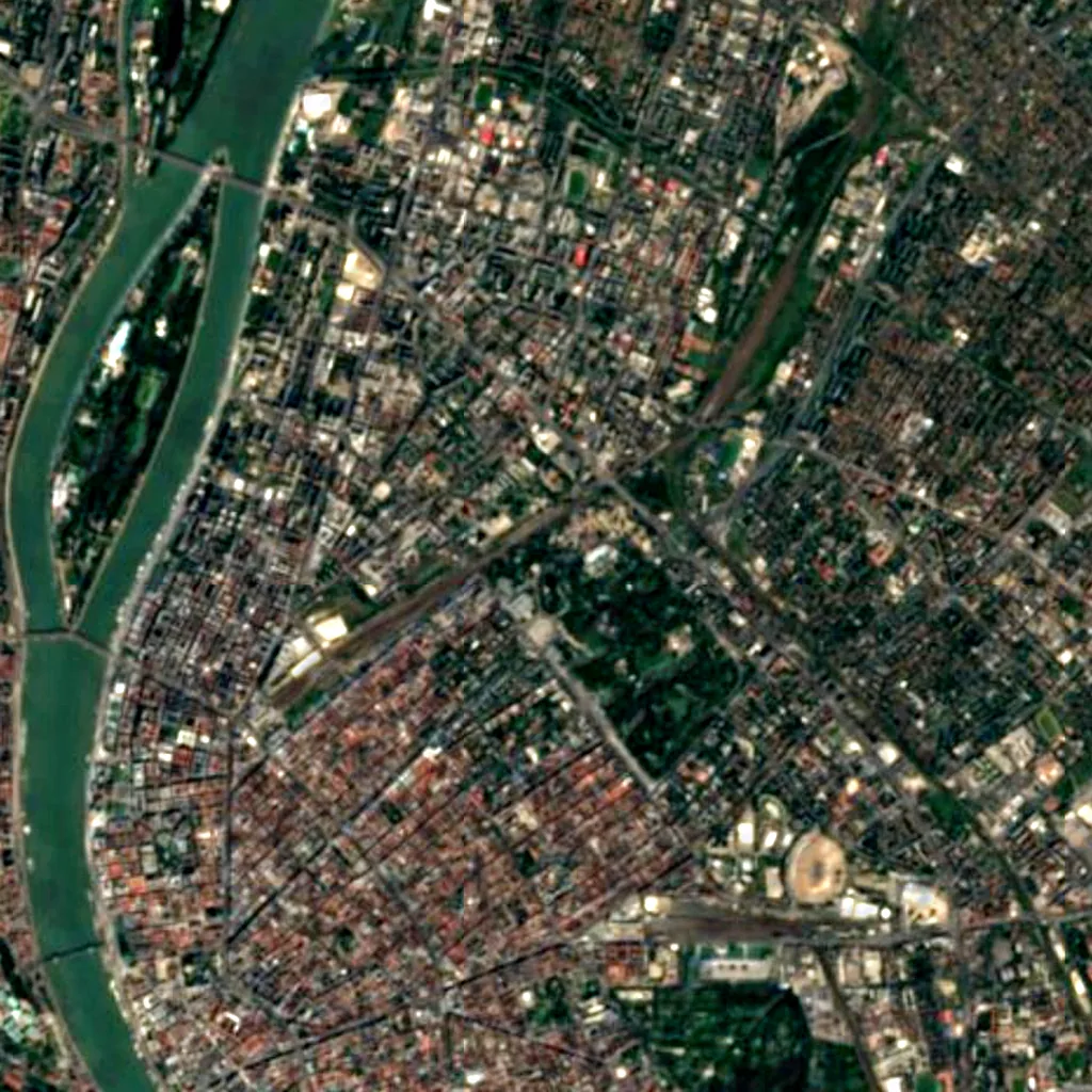 Budapest Zoo & Botanical Garden seen from above (Sentinel-2)