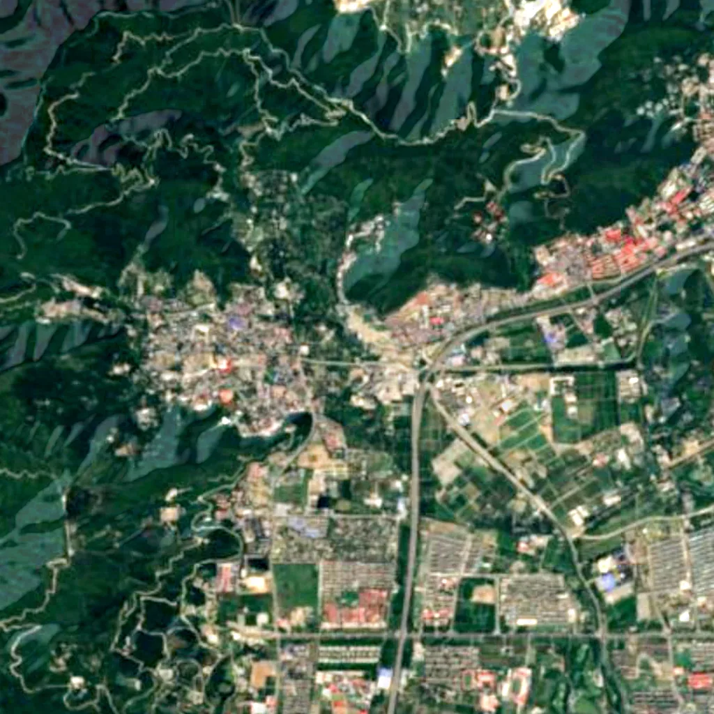 China National Botanical Garden (North Garden) seen from above (Sentinel-2)