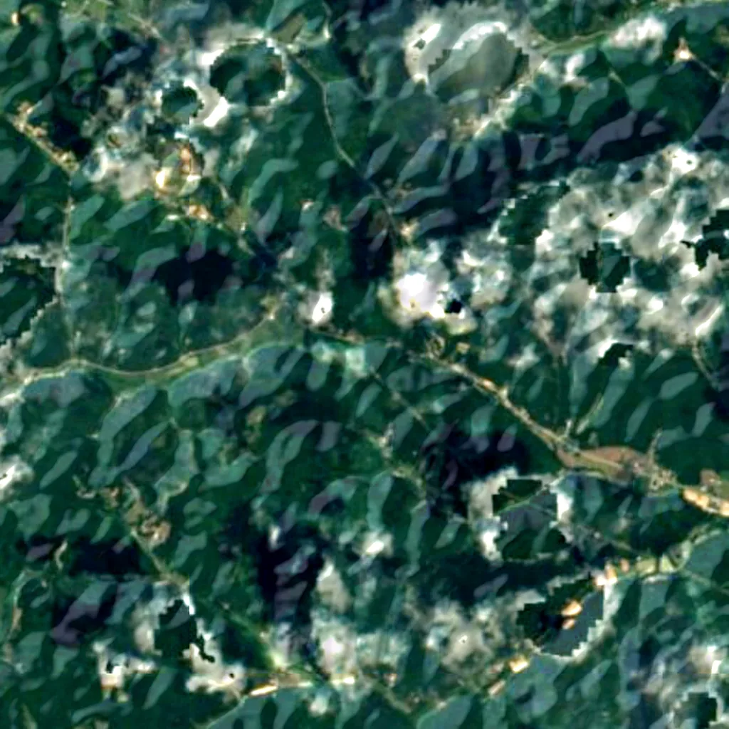 Daniel Boone National Forest seen from above (Sentinel-2)
