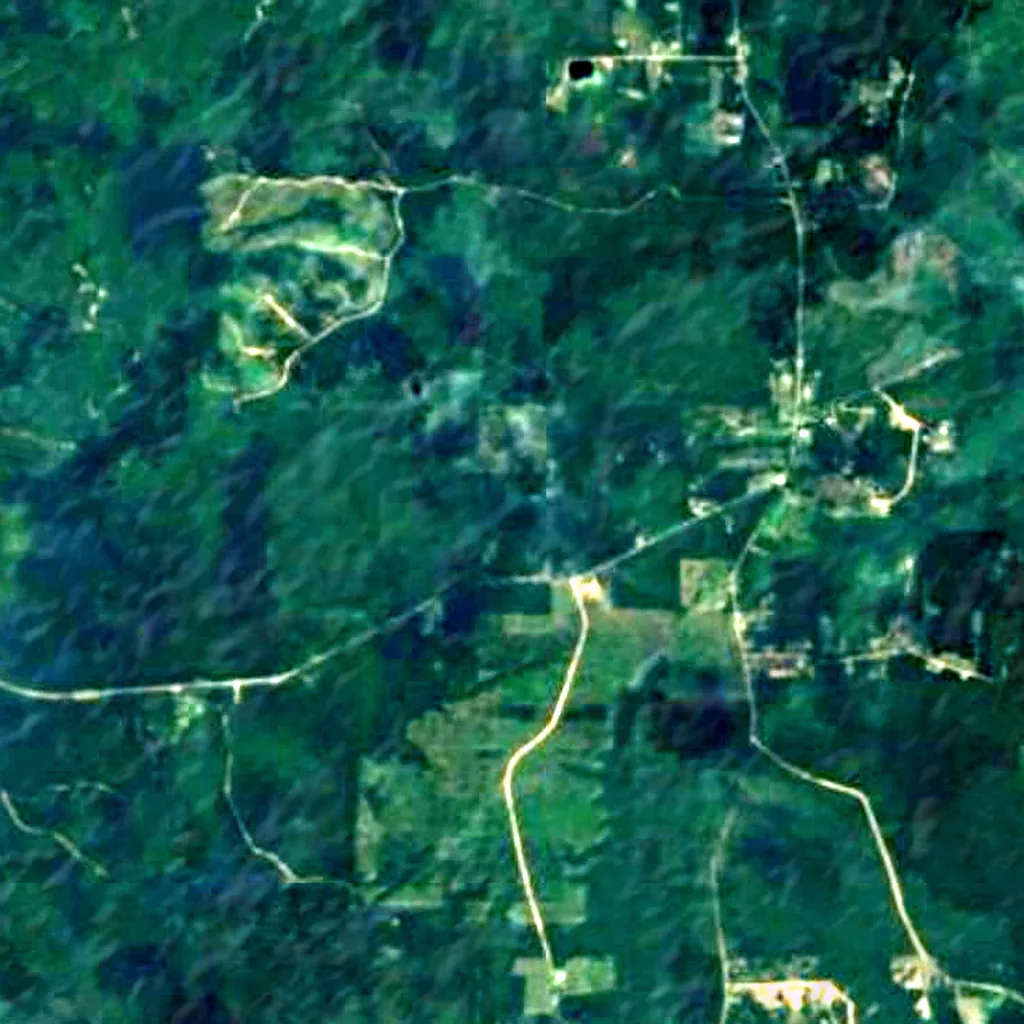 De Soto National Forest seen from above (Sentinel-2)