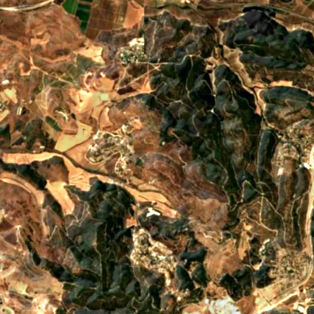 Eshtaol Forest seen from above (Sentinel-2)