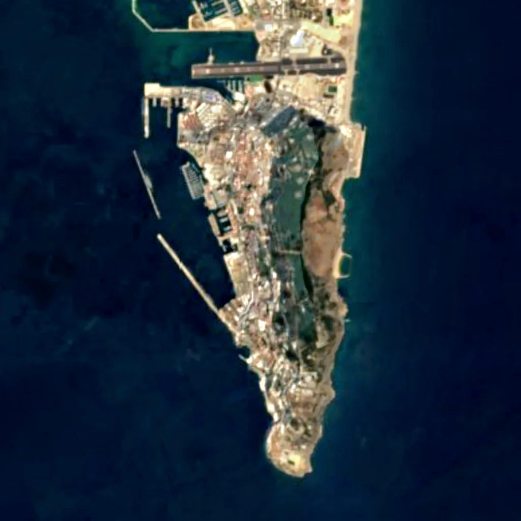 Gibraltar Botanic Gardens seen from above (Sentinel-2)