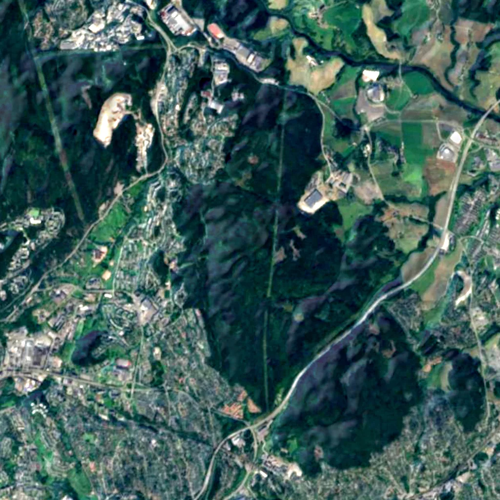 Gjelleråsen seen from above (Sentinel-2)