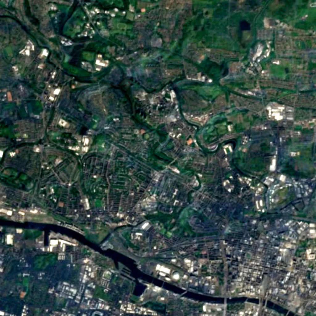 Glasgow Botanic Gardens seen from above (Sentinel-2)