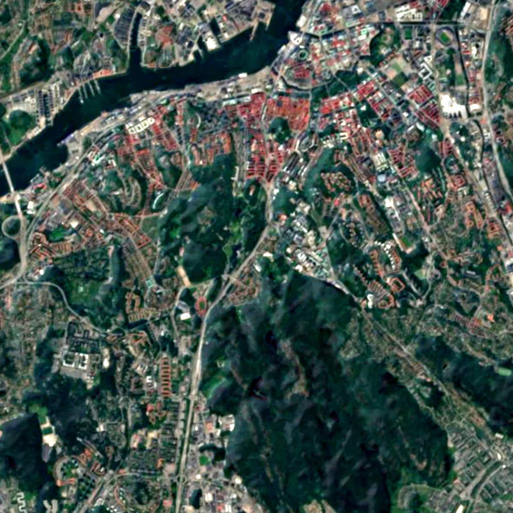 Gothenburg Botanical Garden seen from above (Sentinel-2)
