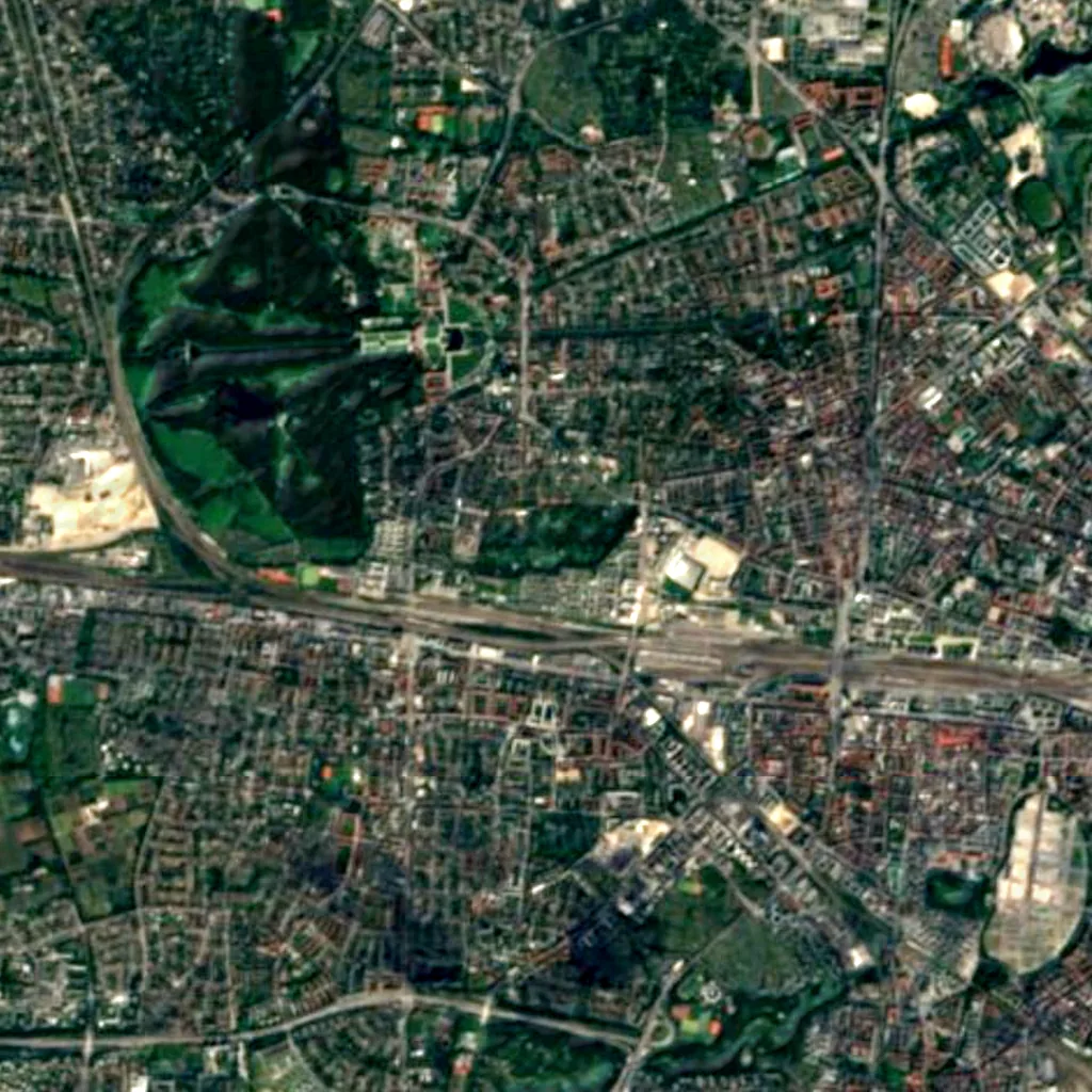 Hirschgarten seen from above (Sentinel-2)