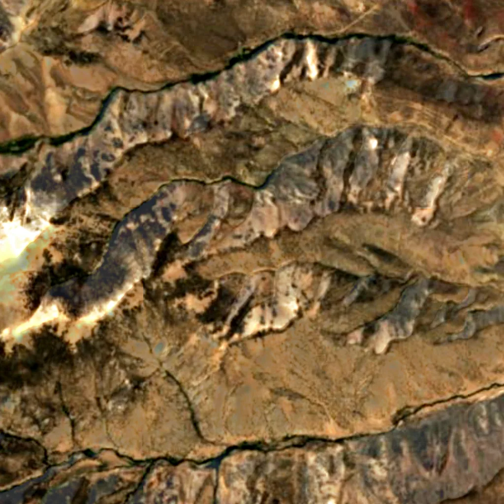 Inyo National Forest seen from above (Sentinel-2)