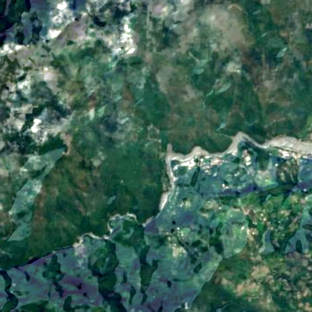 Jhihben National Forest Recreation Area seen from above (Sentinel-2)