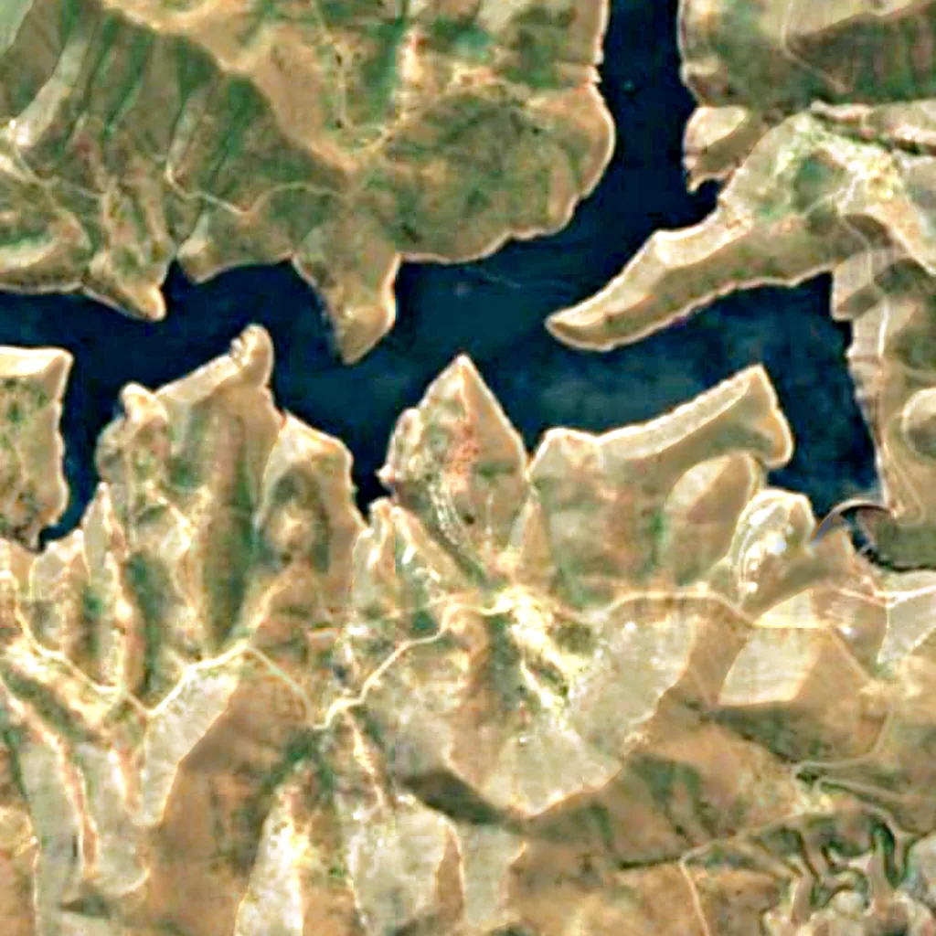 Katse Botanical Gardens seen from above (Sentinel-2)