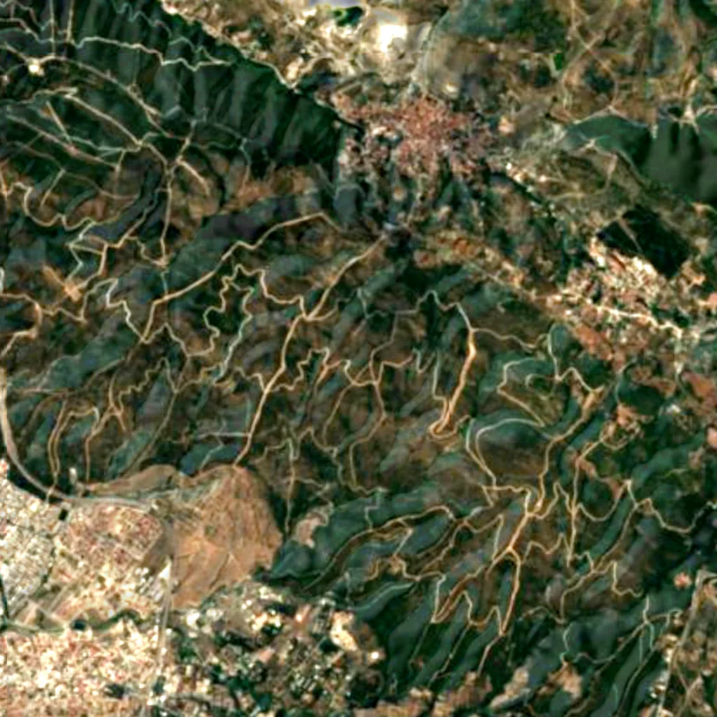 Kedrinos Lofos seen from above (Sentinel-2)