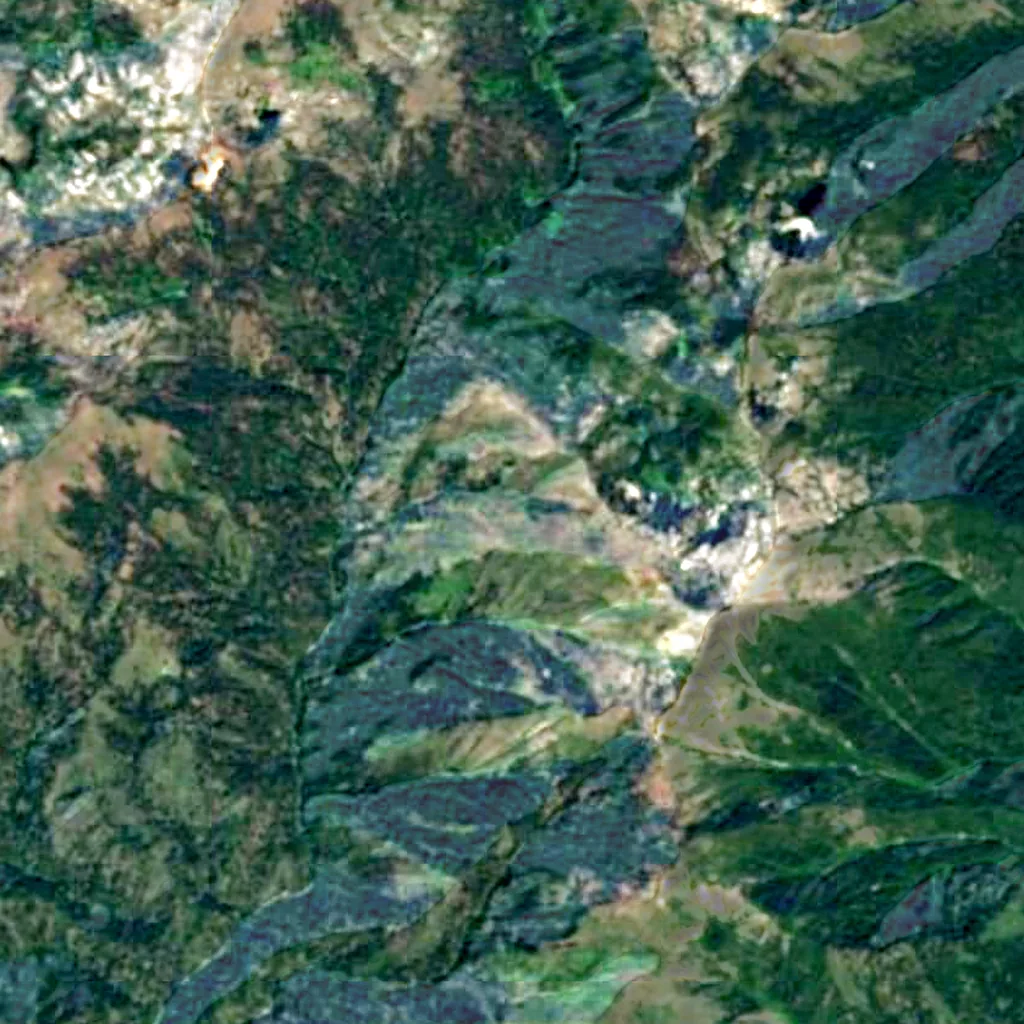 Klamath National Forest seen from above (Sentinel-2)