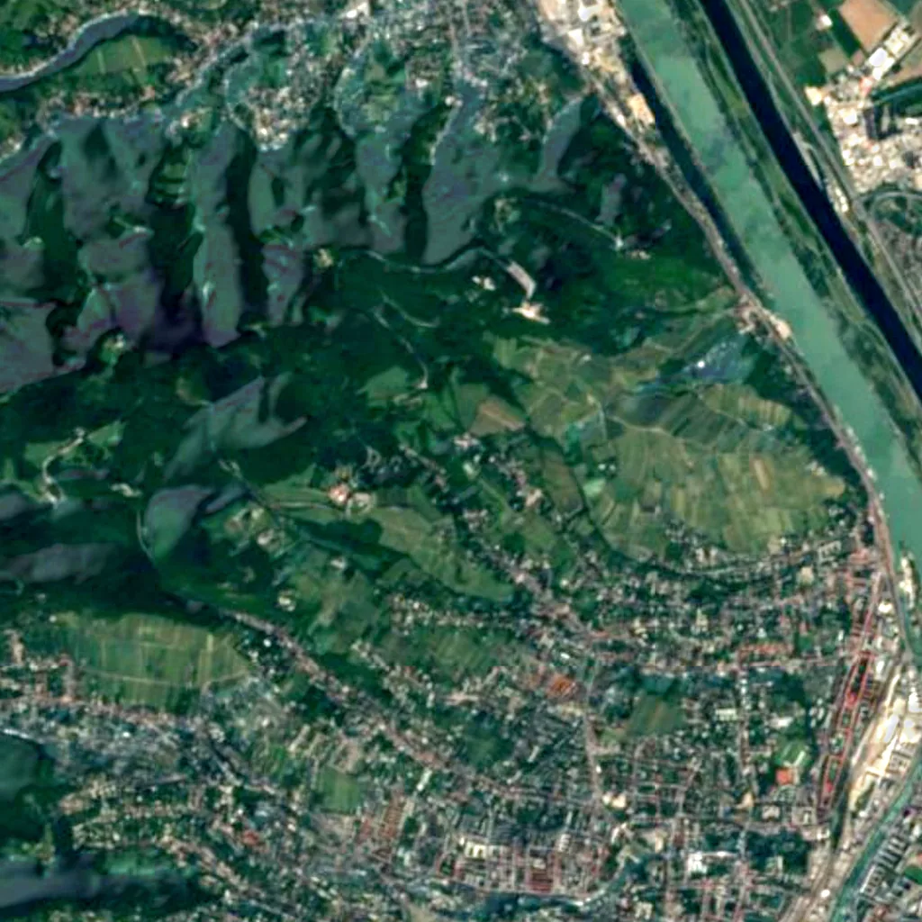 Krapfenwaldl seen from above (Sentinel-2)