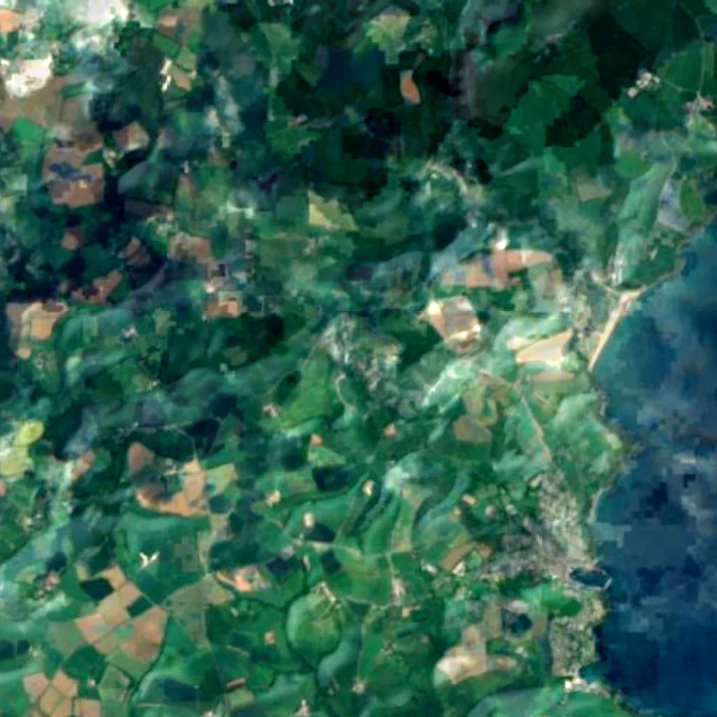 Lost Gardens of Heligan seen from above (Sentinel-2)