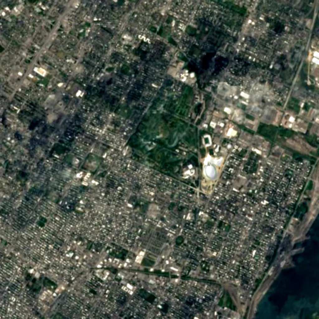 Montreal Botanical Garden seen from above (Sentinel-2)