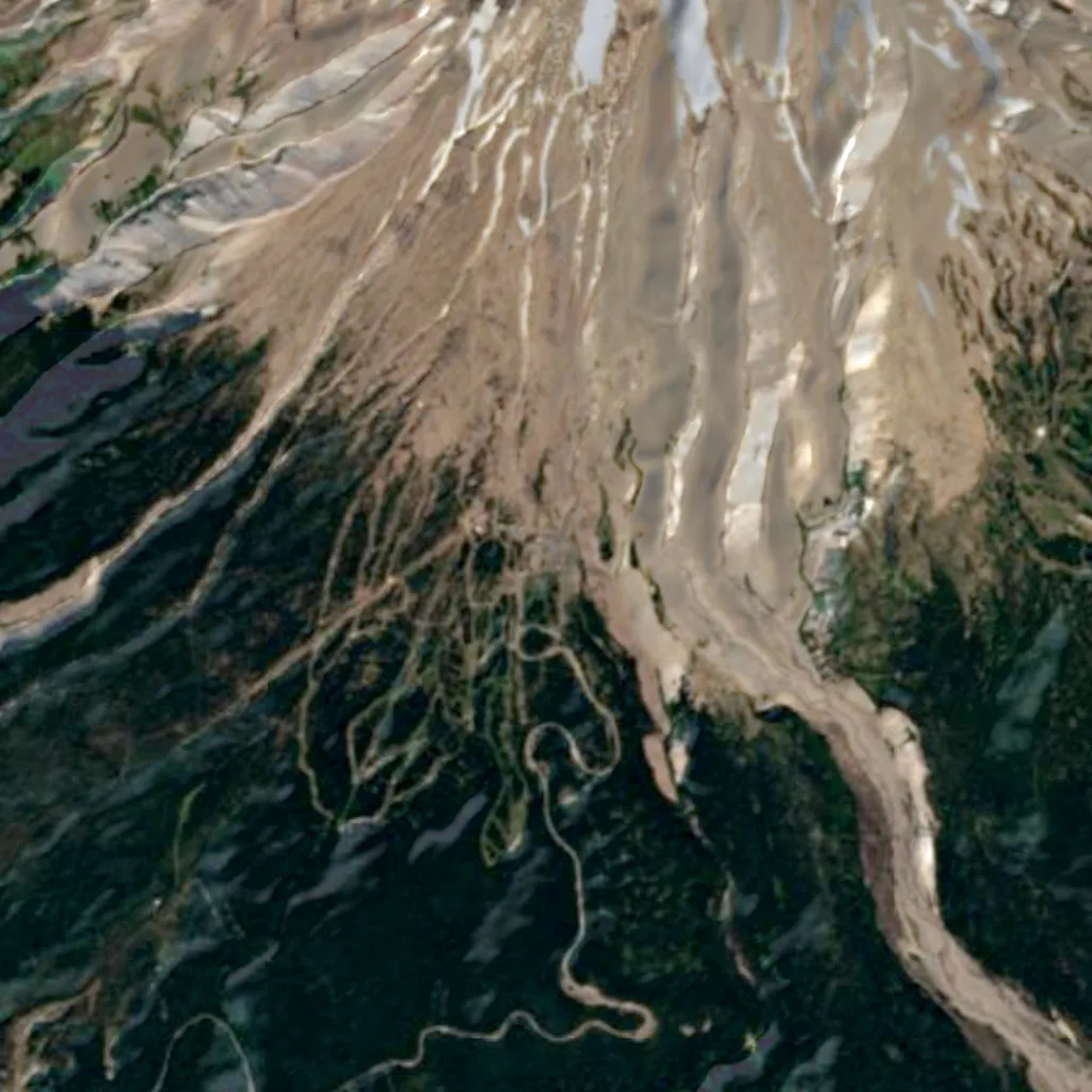 Mount Hood National Forest seen from above (Sentinel-2)