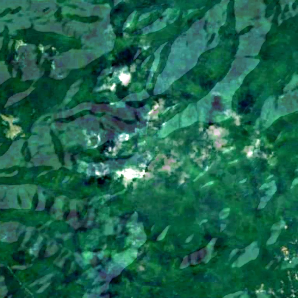 Nantahala National Forest seen from above (Sentinel-2)