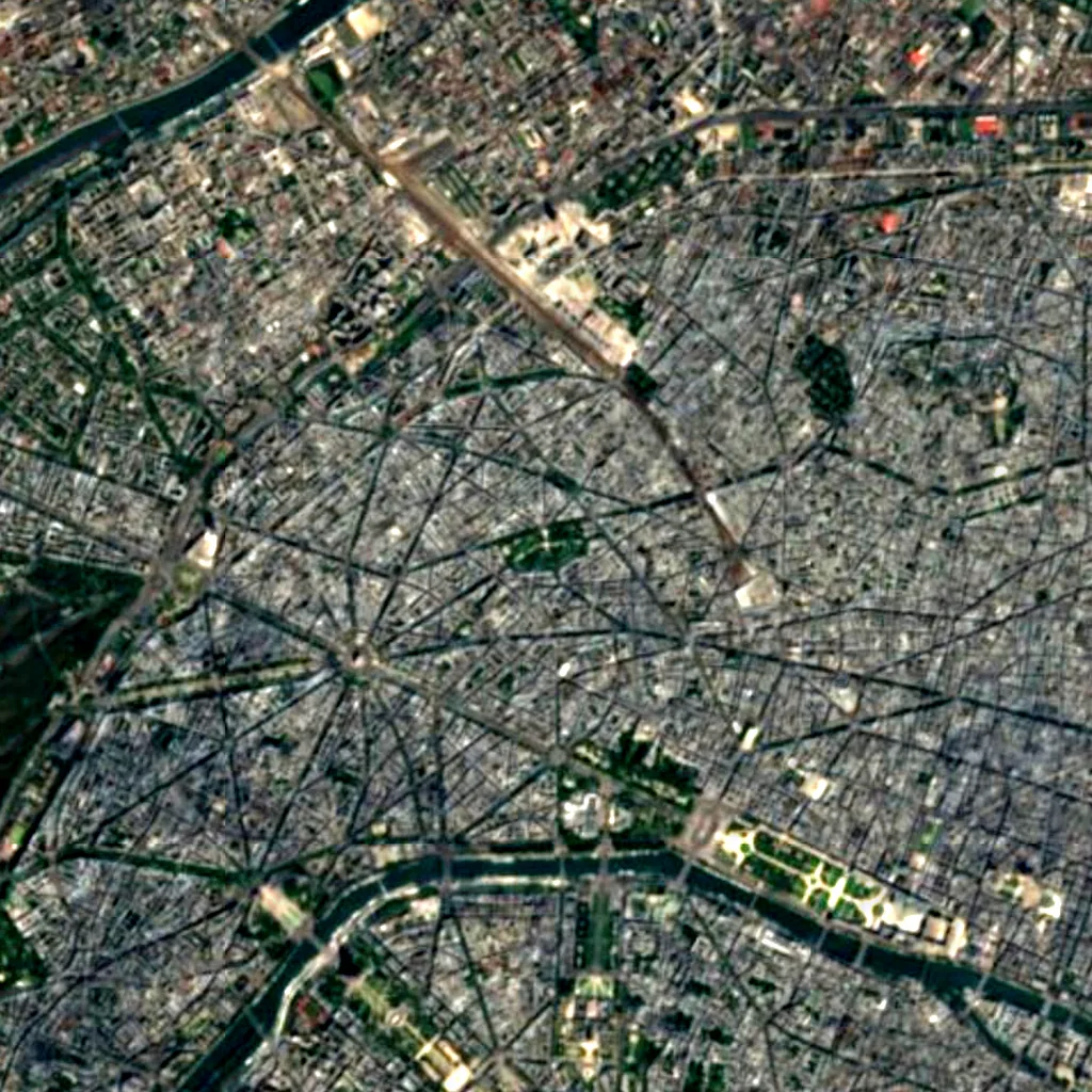 Parc Monceau seen from above (Sentinel-2)