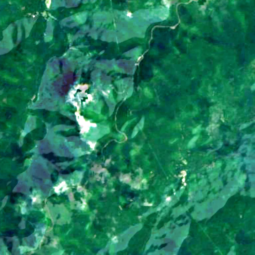Pisgah National Forest seen from above (Sentinel-2)