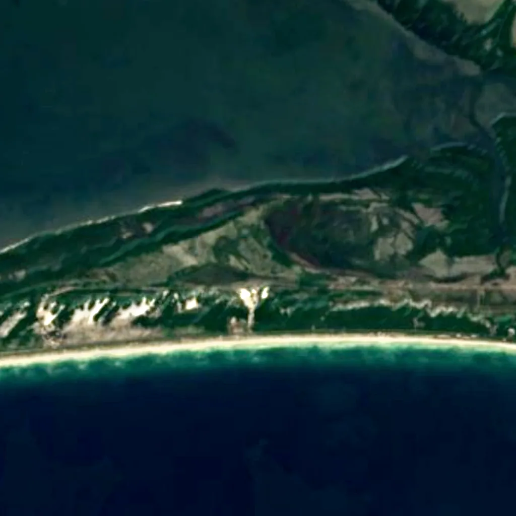 Restinga da Marambaia visto dall'alto (Sentinel-2)