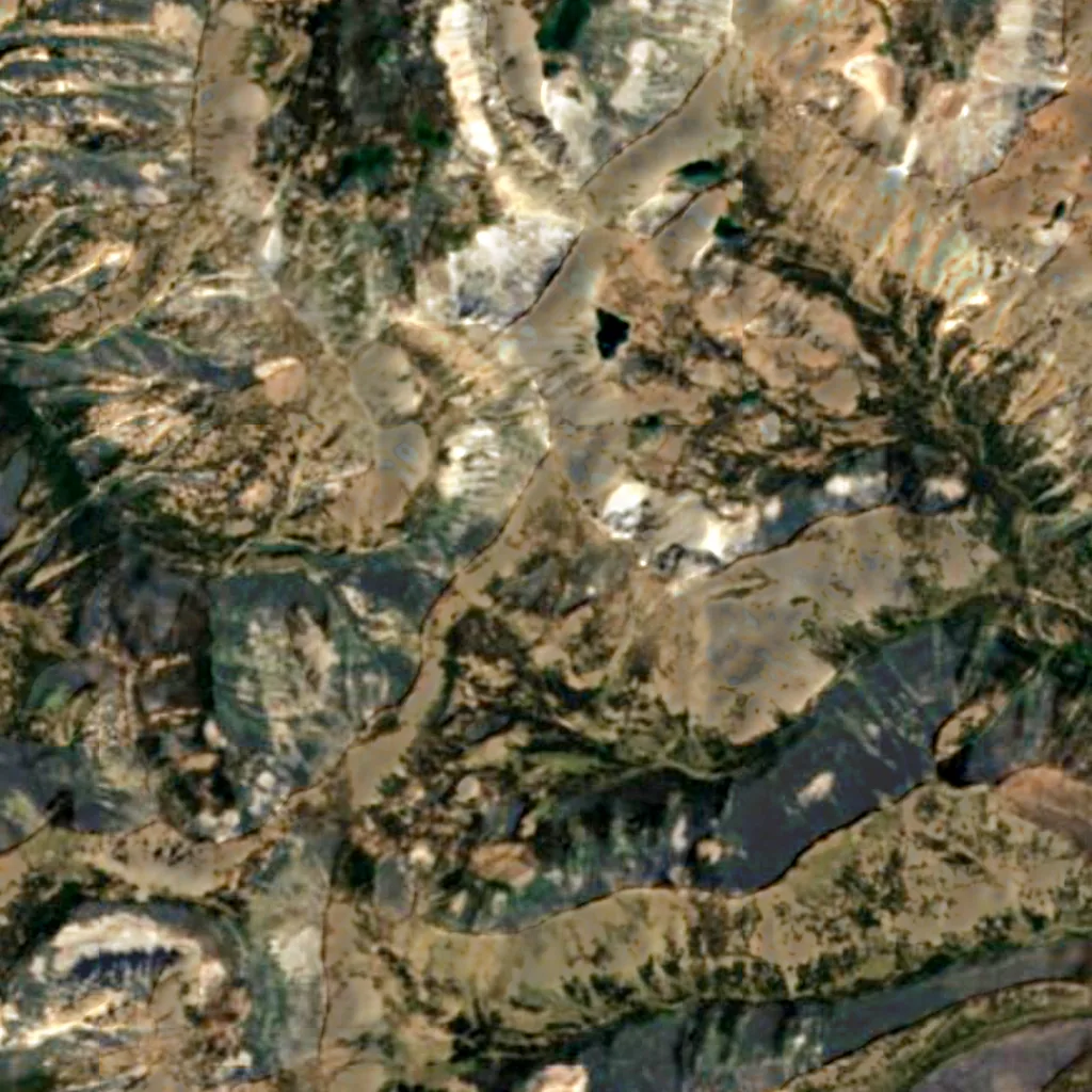 Sawtooth National Forest seen from above (Sentinel-2)