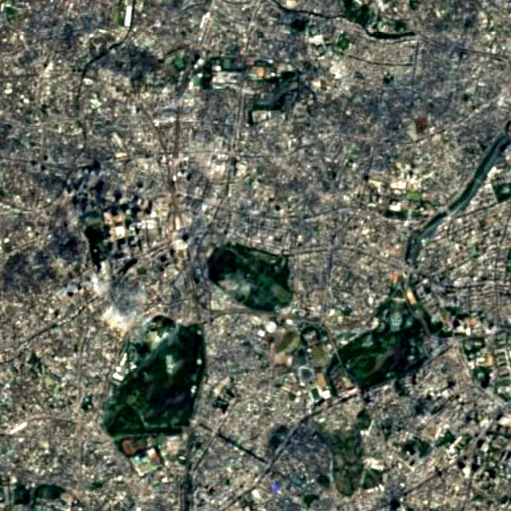 Shinjuku Gyoen seen from above (Sentinel-2)