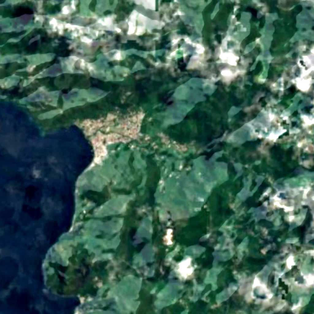 St. Lucia Botanical Gardens seen from above (Sentinel-2)
