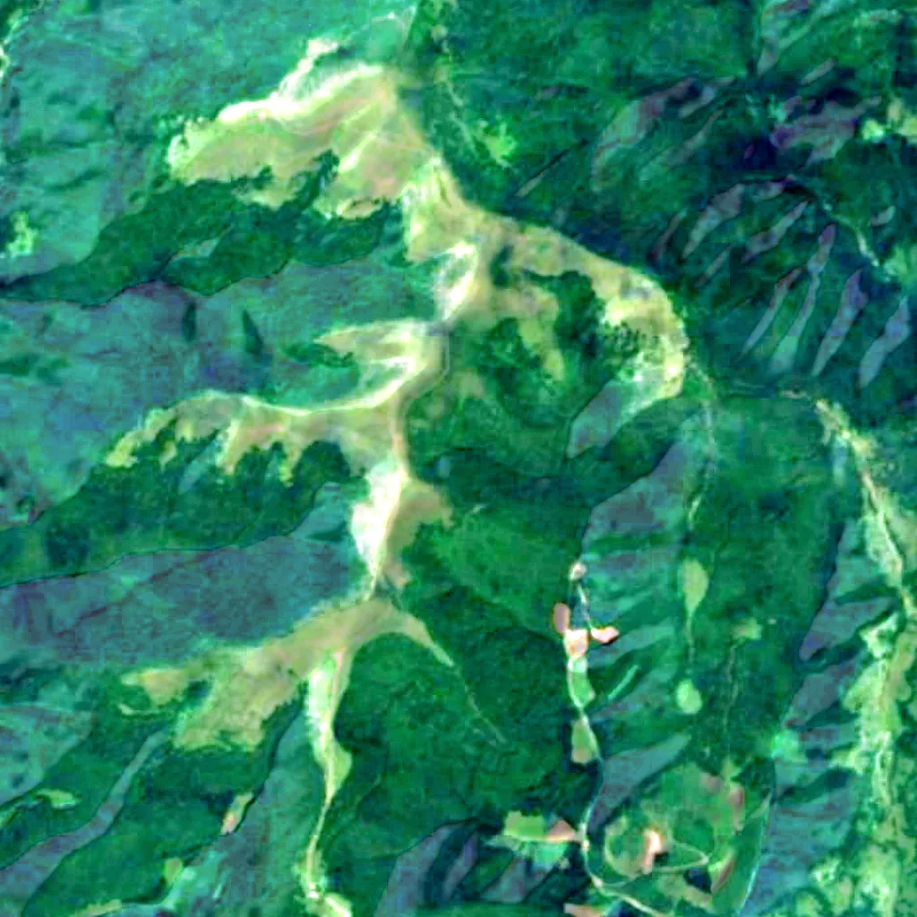 Svydovets protected massif seen from above (Sentinel-2)
