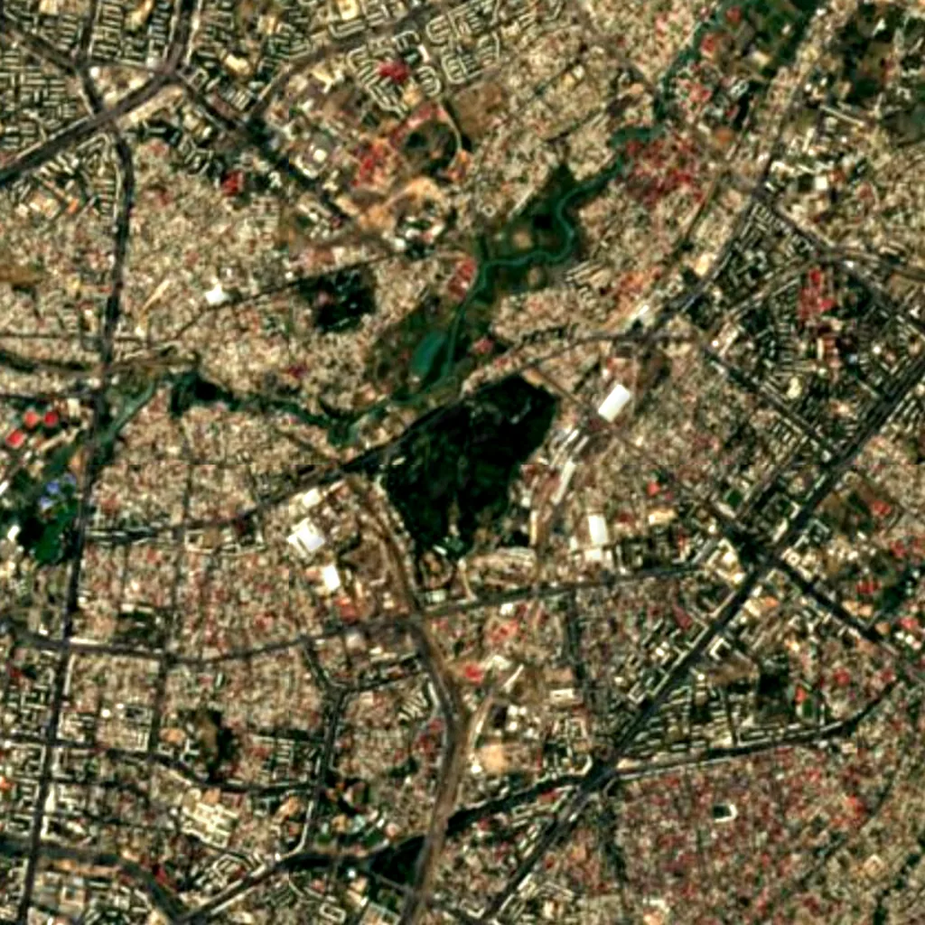 Tashkent botanical garden seen from above (Sentinel-2)