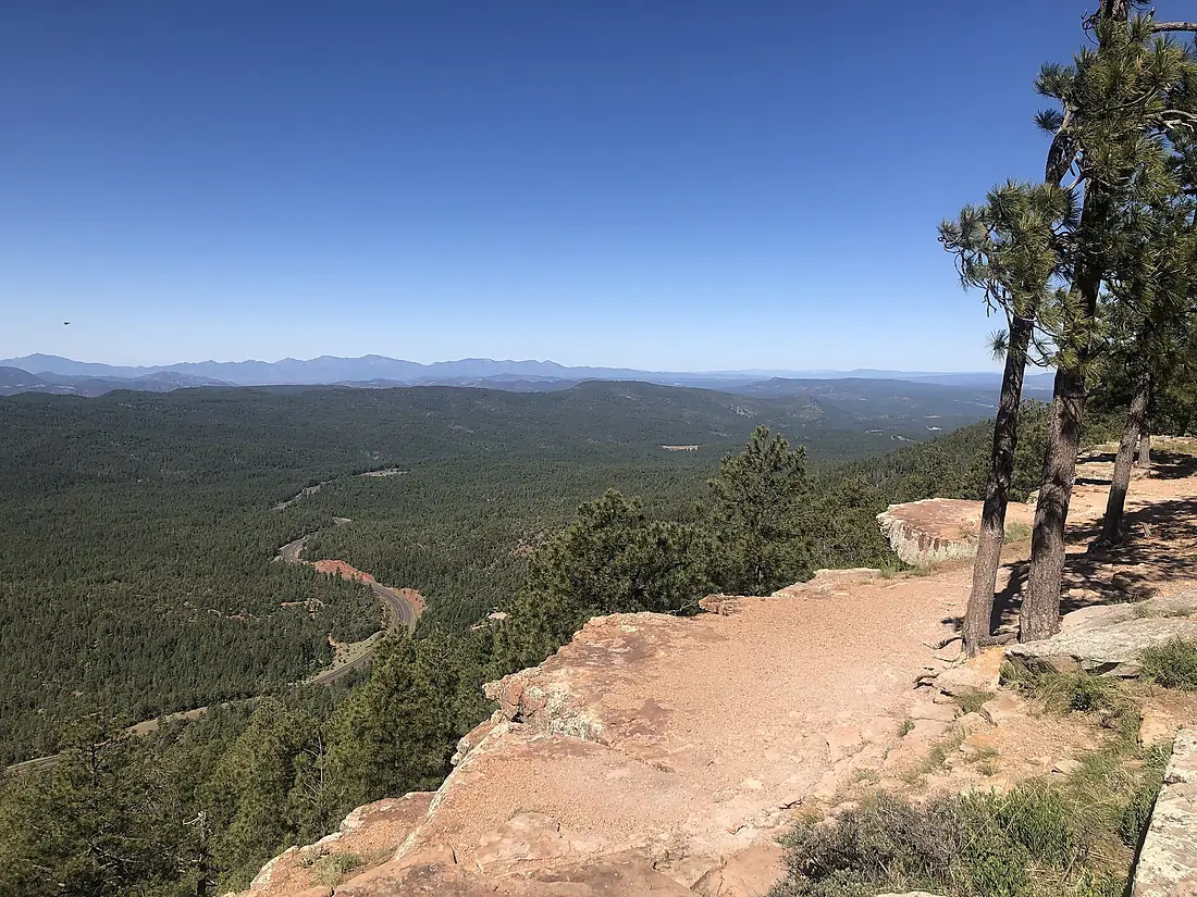 Arizona State Highway 260 winding its way through the Tonto Forest just below the Mogollon Rim