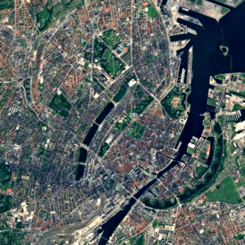 University of Copenhagen Botanical Garden seen from above (Sentinel-2)