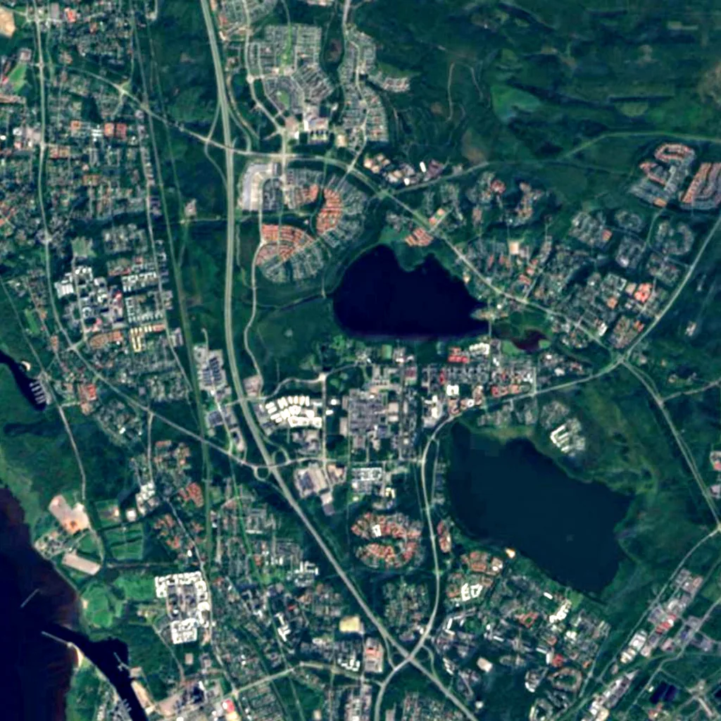 University of Oulu Botanical Gardens seen from above (Sentinel-2)