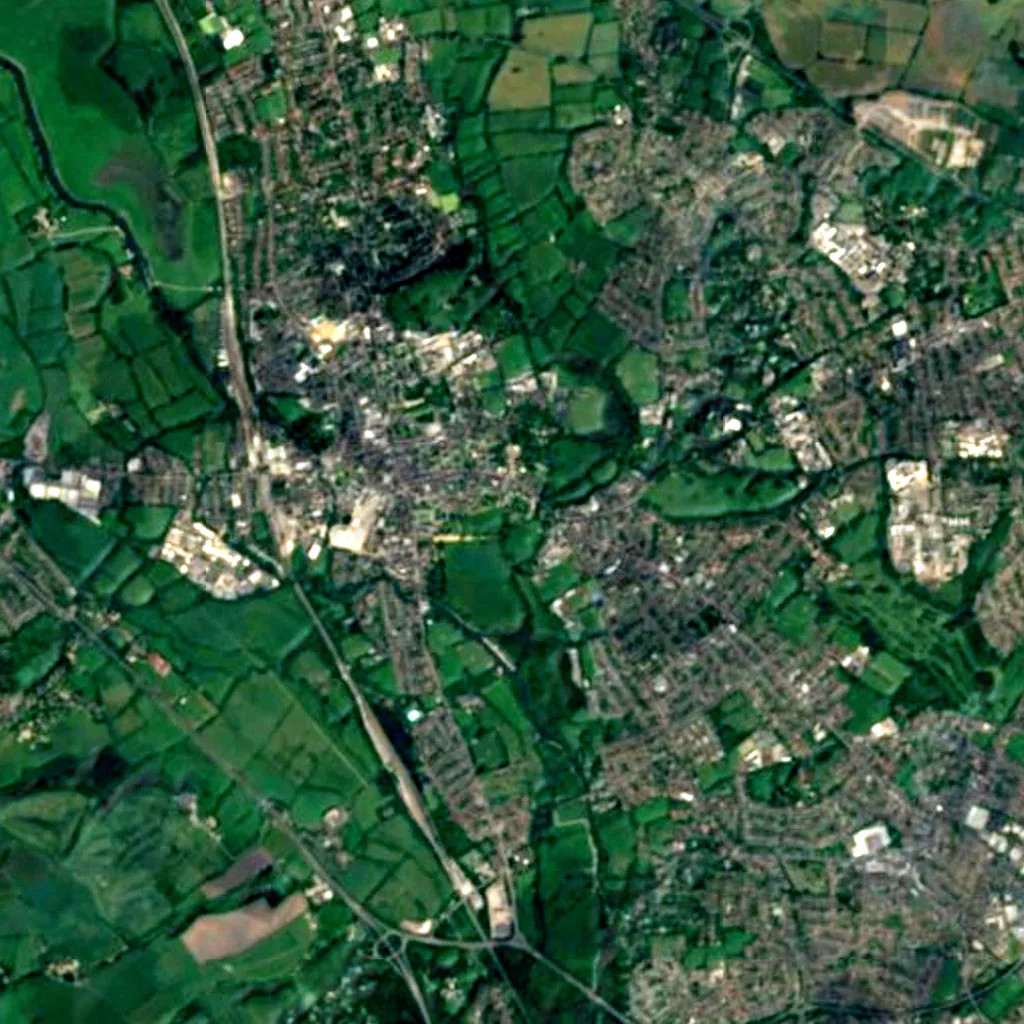University of Oxford Botanic Garden seen from above (Sentinel-2)