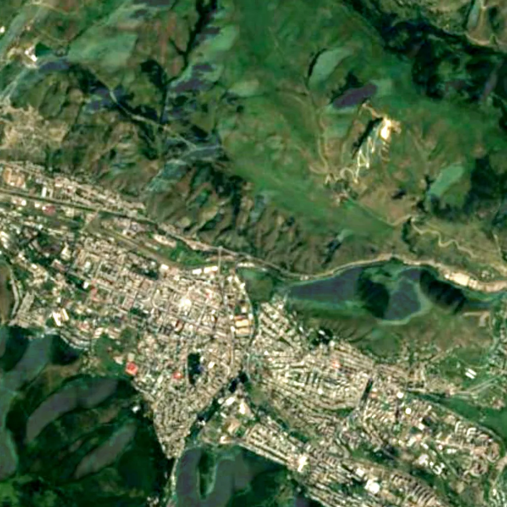 Vanadzor Botanical Garden seen from above (Sentinel-2)