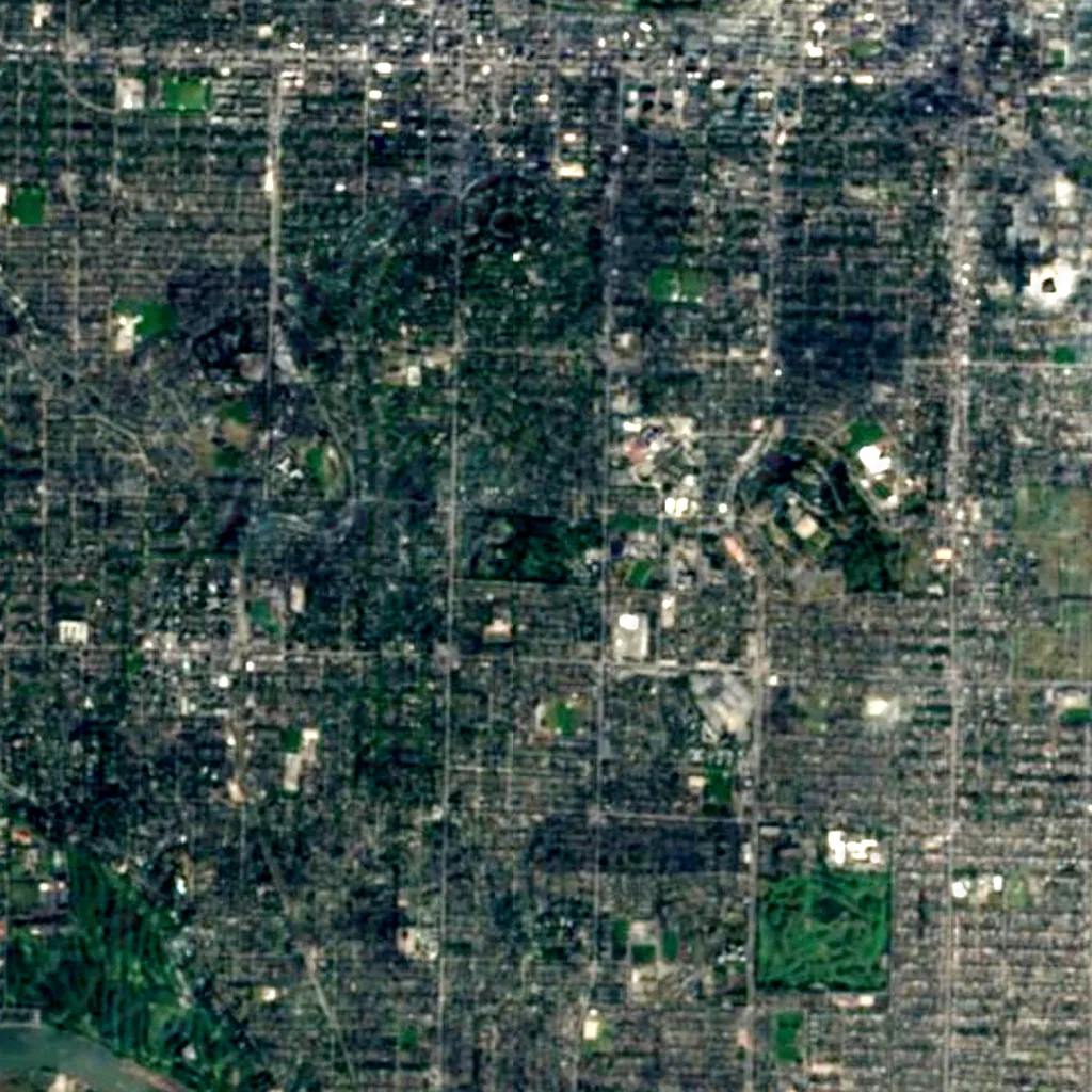 VanDusen Botanical Garden seen from above (Sentinel-2)