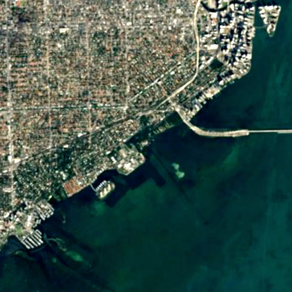 Vizcaya Museum and Gardens seen from above (Sentinel-2)